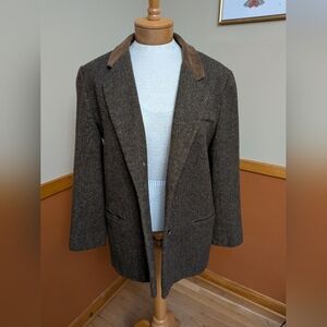 Brown Tweed Blazer with Tan Collar